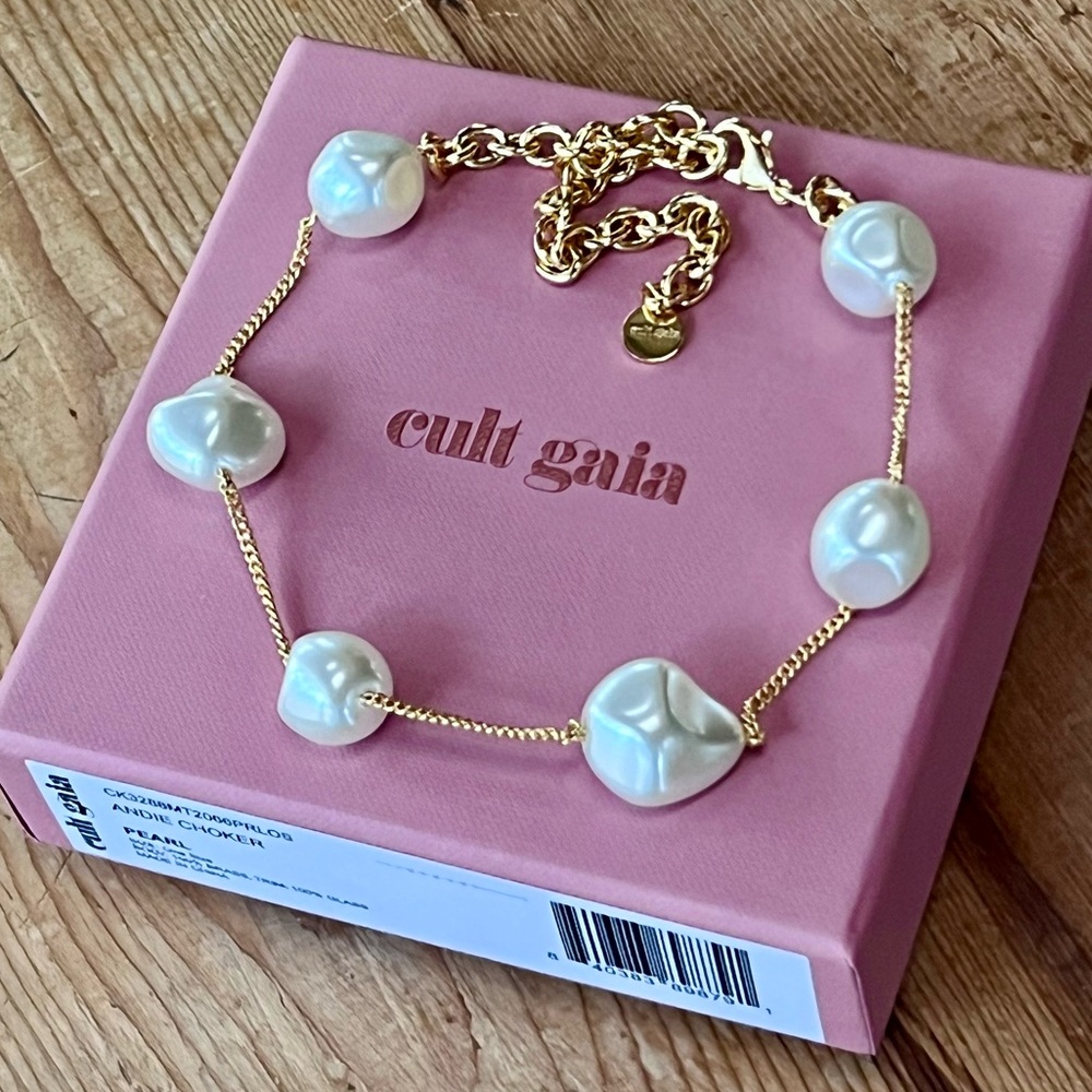 πΊπHPππΊ NWT Cult Gaia Andie Pearl Choker Necklace - Picture 9 of 16